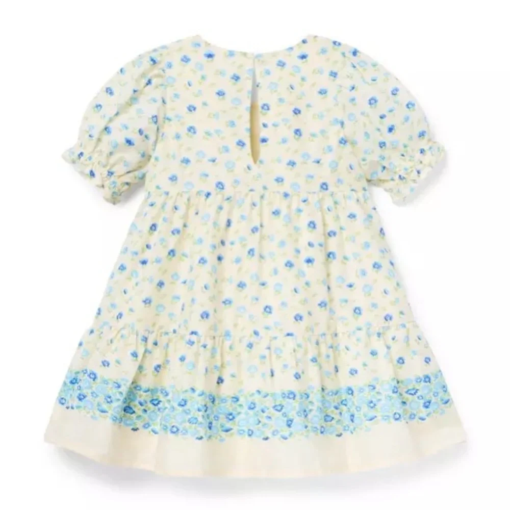 Brand New Janie & Jack Girls Yellow Ditsy Floral Wrap Dress, Size 5, NWT - Picture 2 of 4